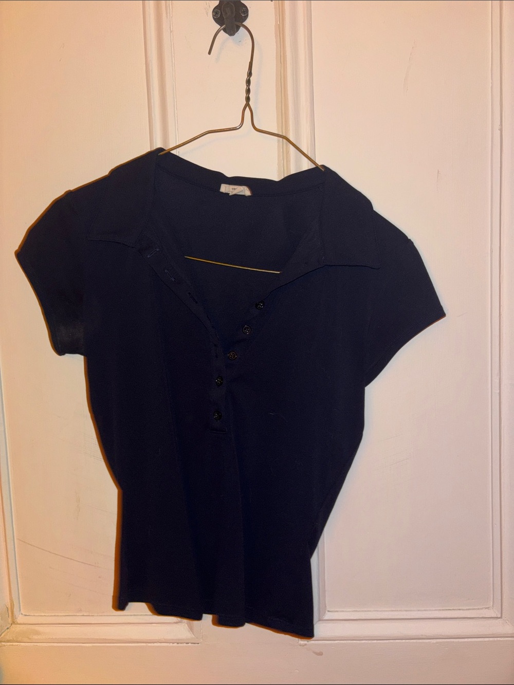 Garage Navy Short-Sleeve Button Polo Tee